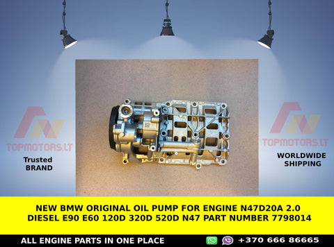 New BMW ORIGINAL OIL PUMP FOR ENGINE N47D20A 2.0 DIESEL E90 E60 120D 320D 520D N47 part number 7798014