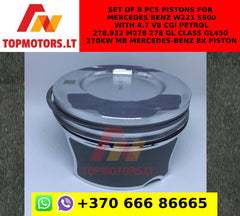 Set of 8 pcs Pistons For Mercedes Benz W221 S500 ML500 GL500 with 4.7 V8 CGI Petrol 278.932 M278 278 GL CLASS GL450 270KW MB MERCEDES-BENZ 8x Piston