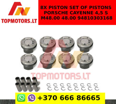 8x Piston SET OF PISTONS Porsche Cayenne 4,5 S M48.00 48.00 94810303168