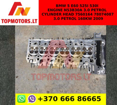 BMW 5 E60 525i 530i Engine n53b30a 3.0 Petrol Cylinder Head 7560164 78074087 3.0 Petrol 160kw 2009