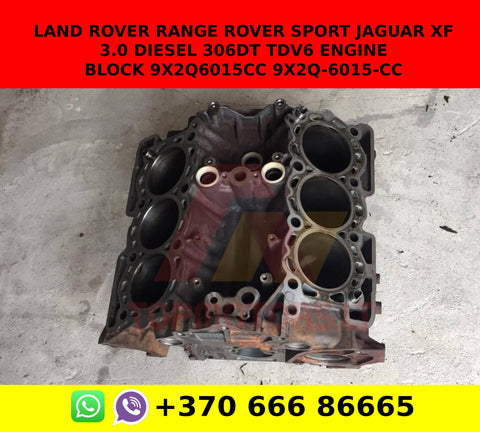 LAND ROVER RANGE ROVER SPORT JAGUAR XF 3.0 DIESEL 306DT TDV6 ENGINE BLOCK 9X2Q6015CC 9X2Q-6015-CC