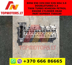 BMW E90 335i E60 535i N54 3.0 doubleturbo  3.5 Twin Turbo N54B30A petrol ENGINE CYLINDER HEAD part number 7560180