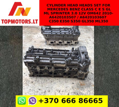 CYLINDER HEAD HEADS SET FOR MERCEDES BENZ CLASS C E S GL ML SPRINTER 3.0 12V OM642 2010- A6420103507 / A6420103607 C350 E350 S350 GL350 ML350