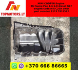 MINI COOPER Engine Oil Sump Pan 1.6 2.0 diesel N47 engine code N47C20A bmw part number 1113 7811592