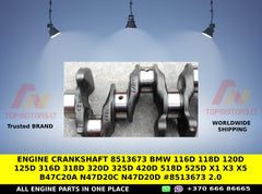 ENGINE CRANKSHAFT 8513673  BMW 116D 118D 120D 125D 316D 318D 320D 325D 420D 518D 525D X1 X3 X5  B47C20A  N47D20C N47D20D #8513673 2.0