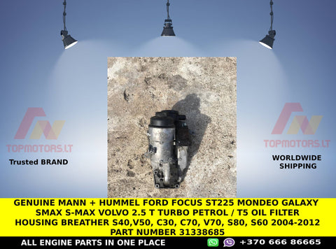 Genuine mann + hummel ford focus st225 mondeo galaxy smax s-max Volvo 2.5 t turbo petrol / T5 Oil Filter Housing breather S40,V50, C30, C70, v70, S80, S60 2004-2012 part number 31338685