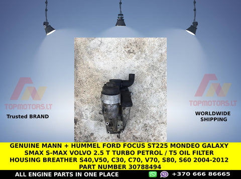 Genuine mann + hummel ford focus st225 mondeo galaxy smax s-max Volvo 2.5 t turbo petrol / T5 Oil Filter Housing breather S40,V50, C30, C70, v70, S80, S60 2004-2012 part number 30788494