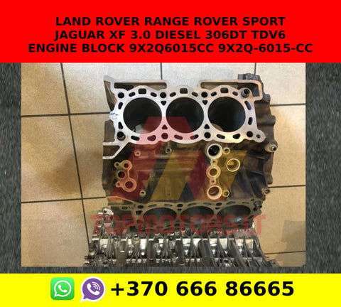 00 LAND ROVER RANGE ROVER SPORT JAGUAR XF 3.0 DIESEL 306DT TDV6 ENGINE BLOCK 9X2Q6015CC 9X2Q-6015-CC
