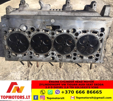 Engine cylinder head motor zylinderkopf VW Tiguan Audi Seat Skoda 2.0 d diesel 2,0 TDI 03L103373 V260