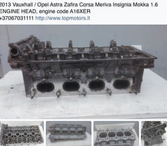 2013 Vauxhall / Opel Astra Zafira Corsa Meriva Insignia Mokka 1.6 PETROL ENGINE HEAD, engine code A16XER