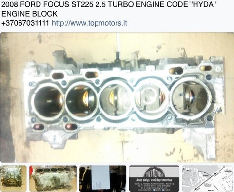 2008 FORD FOCUS ST 225 2.5 TURBO ENGINE CODE "HYDA" ENGINE BLOCK