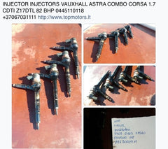 2004 INJECTOR INJECTORS VAUXHALL ASTRA COMBO CORSA 1.7 CDTI Z17DTL 82 BHP 0445110118