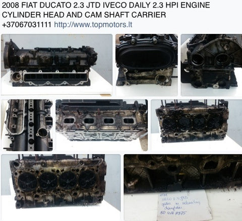 2008 FIAT DUCATO 2.3 JTD IVECO DAILY 2.3 HPI ENGINE CYLINDER HEAD AND CAM SHAFT CARRIER