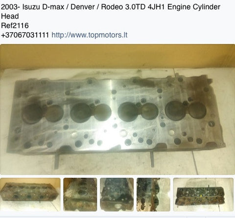 2003- Isuzu D-max / Denver / Rodeo 3.0TD 4JH1 Engine Cylinder Head  Ref2116
