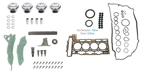 4 x Piston Oversize std standard or +0.25 mm Timing chain kit Mini Cooper One R56 Clubman R55 1.4 N12B14A n12 b14 n12b14  8fs 8fp